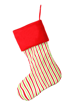Cute Christmas stocking isolated on white
