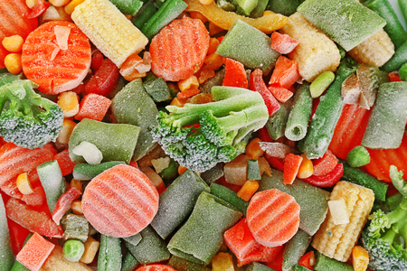 Frozen vegetables, closeupの写真素材