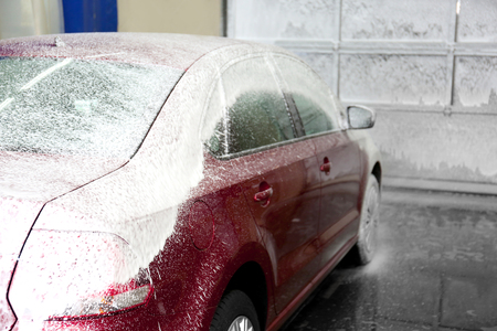 Car in car wash stationの写真素材