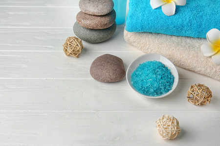 Beautiful spa composition on light backgroundの写真素材