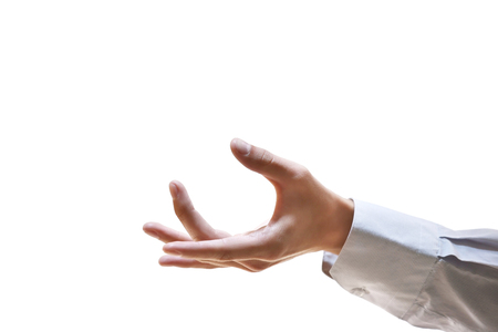 Businessman hand on white backgroundの写真素材