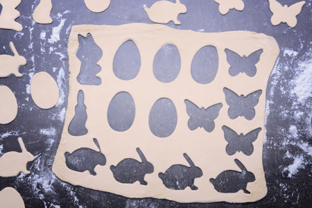 Process of baking Easter homemade cookies