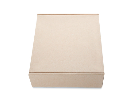 Cartoon box isolated on whiteの写真素材