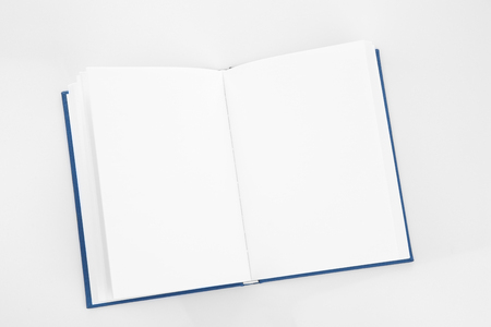 Open book on white backgroundの写真素材