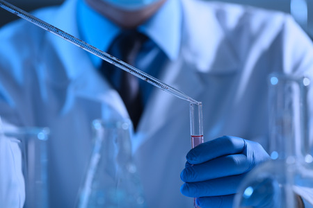 Scientist working in a laboratoryの写真素材