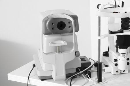 Modern tonometer in ophthalmologist's officeの写真素材