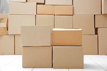 Cardboard boxes, closeup