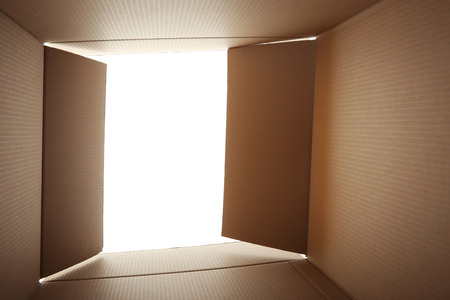 View from open carton box