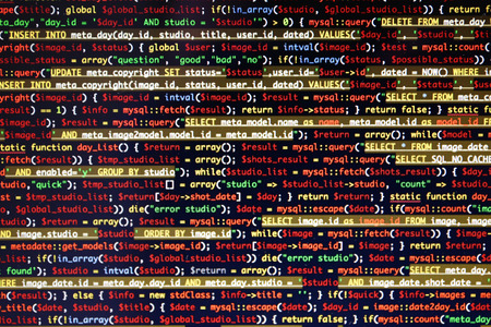 Web site codes on computer monitor, closeup