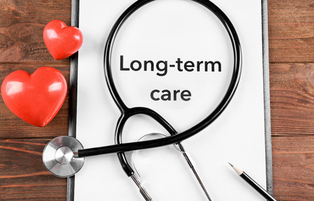 LONG TERM CARE information closeup. Medical conceptの写真素材