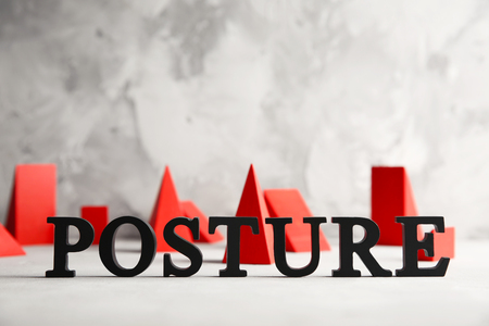 Black letters forming word POSTURE on light backgroundの写真素材