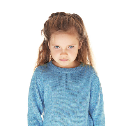 Cute little girl isolated on white