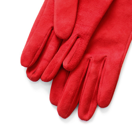 Long gloves on white backgroundの写真素材