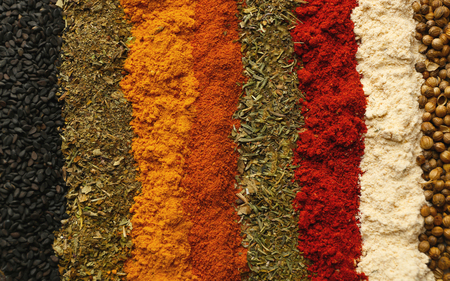 Mix of different spices, closeupの写真素材