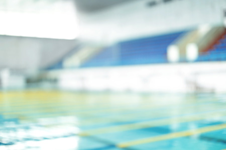 Blurred view of swimming poolの写真素材
