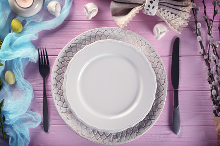 Beautiful holiday Easter table setting