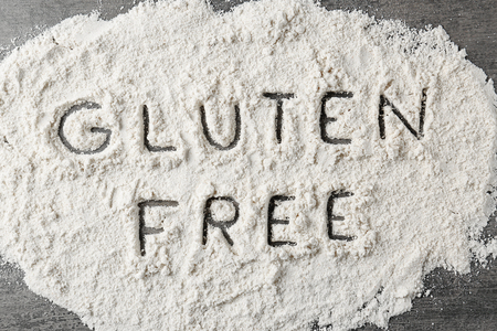 Gluten free coconut flour on tableの写真素材