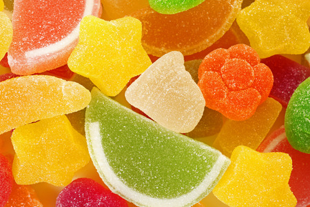 Fruit colorful jelly candies, closeupの写真素材