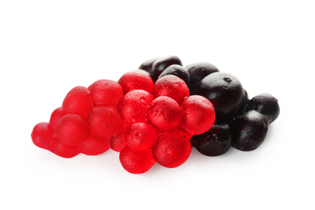 Fruit jelly candies on white backgroundの写真素材