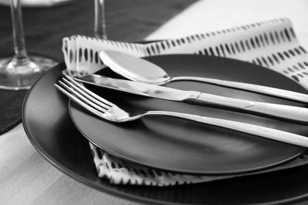Beautiful festive table setting, closeup