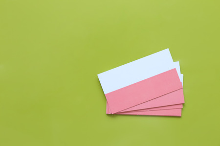 Business cards on color backgroundの写真素材