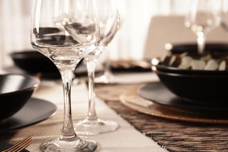 Beautiful festive table setting, closeup