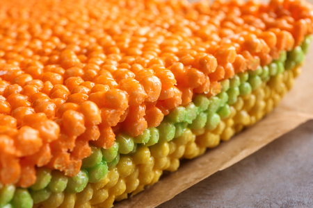 Rice crispy treats, closeupの写真素材