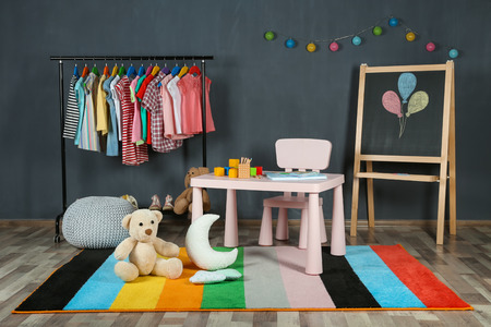 Interior of colorful playing room for kidsの写真素材