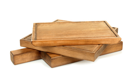 Pile of wooden boards on white backgroundの写真素材