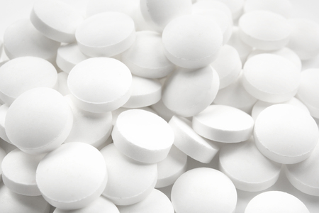 Health care concept. Round pills, closeupの写真素材