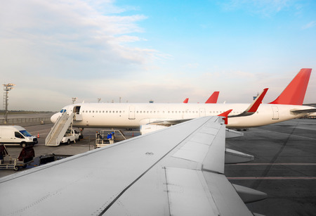 View from aircraft windowの写真素材