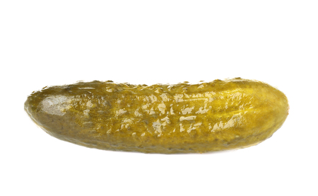 Pickled cucumber isolated on whiteの写真素材