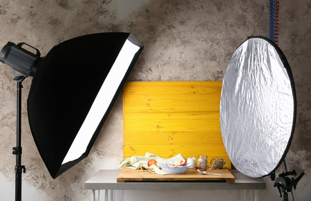 Food shooting in professional photo studioの写真素材