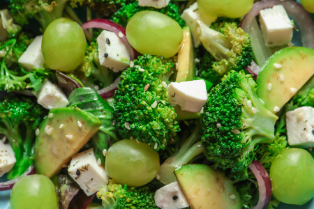 Broccoli salad, closeupの写真素材