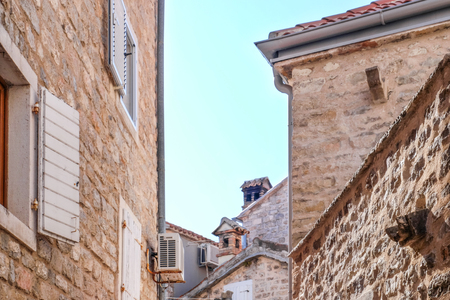 Beautiful street of European cityの写真素材