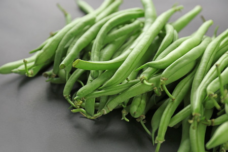 Fresh green beans on table, close upの写真素材