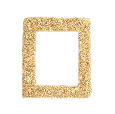 Frame made from quinoa grains, isolated on whiteの写真素材