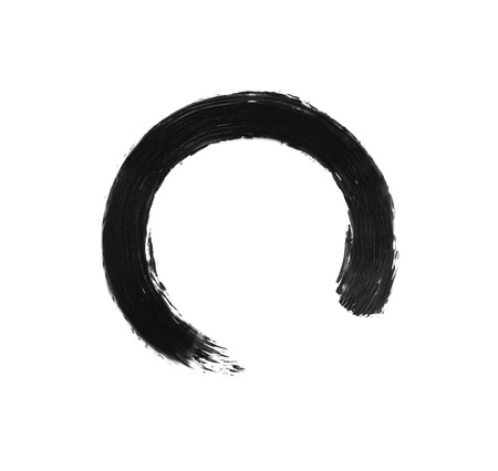 Black mascara brush stroke, isolated on whiteの写真素材