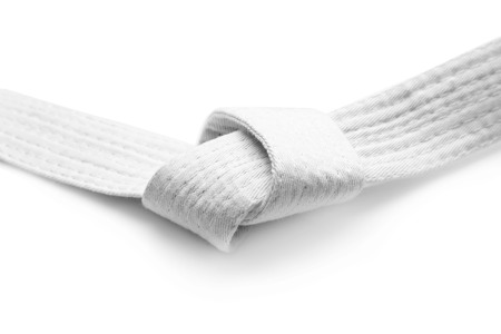 Karate belt on white backgroundの写真素材