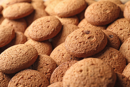 Delicious oatmeal cookies, closeup