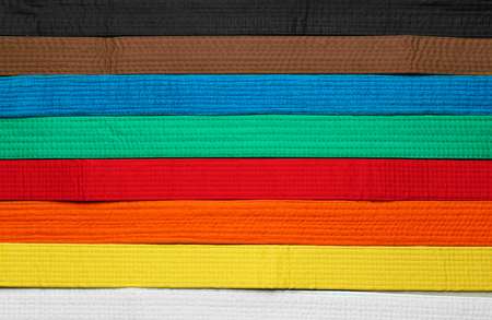 Colorful karate belts, top viewの写真素材