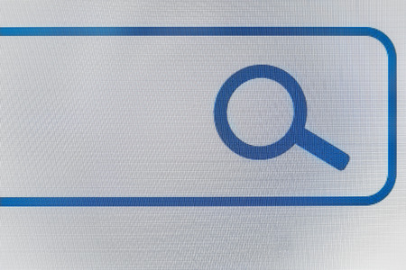 Searching box on monitor screenの写真素材