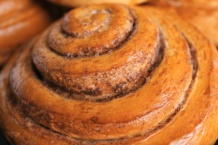 Sweet cinnamon roll, closeupの写真素材