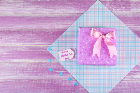 Gift box for Mother's Day on tableの写真素材