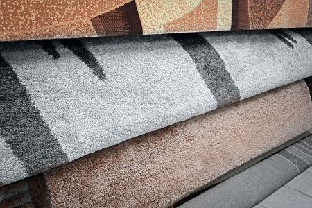 Carpets with different patterns in store