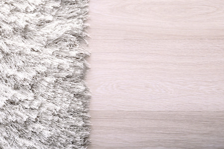 Fluffy carpet on floorの写真素材