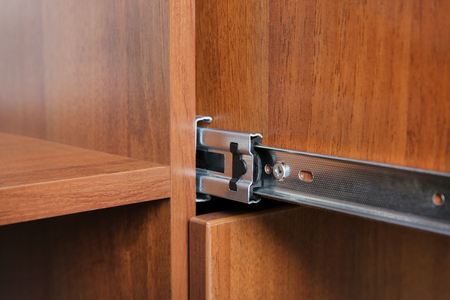 Closeup view of wardrobe hardwareの写真素材