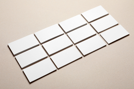 Mock up of business cards on light backgroundの写真素材