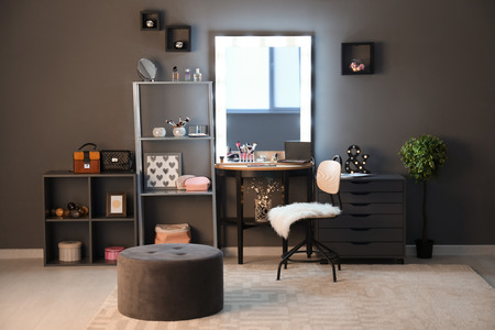 Interior of modern makeup roomの写真素材