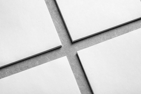 Blank sheets of paper, closeup. Mock up for designの写真素材